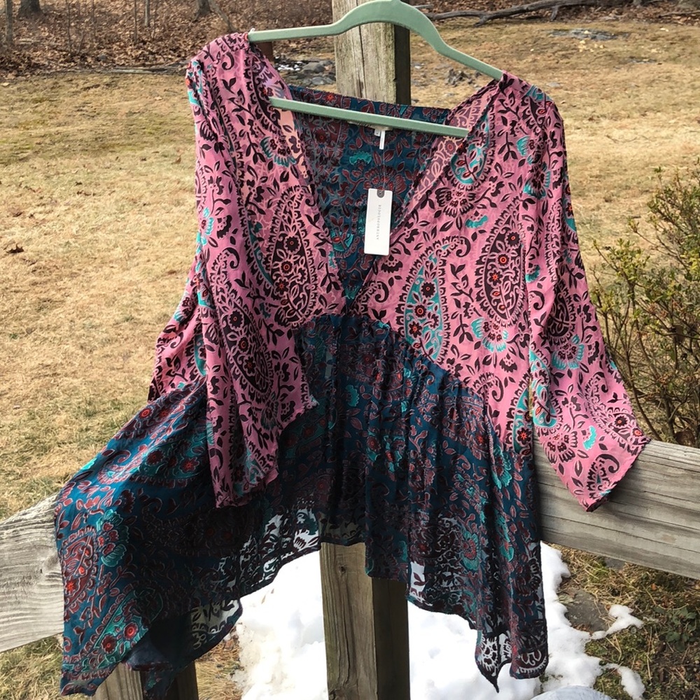 ANTHROPOLOGIE. PINK ROSE TOP